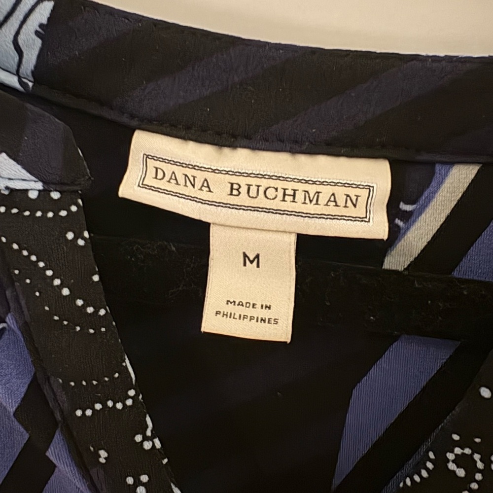 Dana Buchman Blue Graphic Sleeveless Blouse - Picture 3 of 3